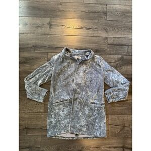 Free People Blazer Coat Womens Medium Blue Green Jacket Office Preppy‎